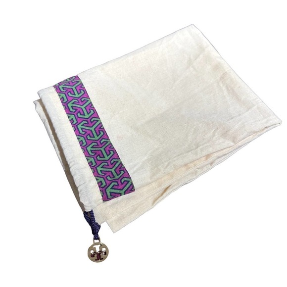 Tory Burch Dust Bag drawstring Logo charm show or bag cover 18x14 medium - Picture 5 of 9